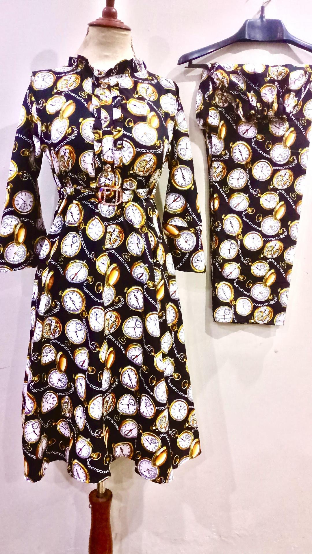 Printed Cotton Frock And Trouser Set - 2 Pcs - Women's Stitched Fashion