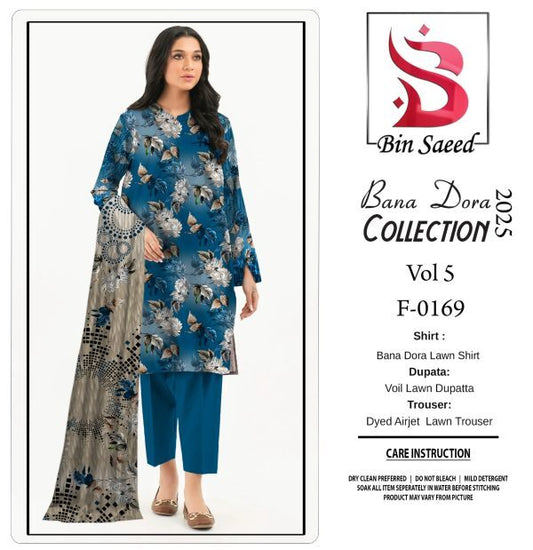 Binsaeed Bana Dora – 3Pc Lawn Suit