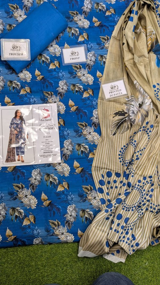 Binsaeed Bana Dora – 3Pc Lawn Suit