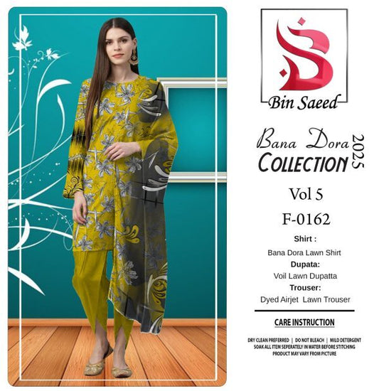 Unstitched Bana Dora 3PC Binsaeed Lawn Classic